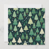 クリスマスツリーモダンセージ緑のパターンパーティー シーズンカード (裏面)