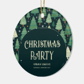 クリスマスツリーモダンセージ緑のパターンパーティー セラミックオーナメント (左)