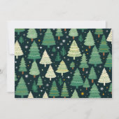 クリスマスツリーモダンセージ緑のパターンパーティー 招待状 (裏面)