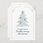 クリスマスツリーモダンデザイン-ラベルカード 案内状 (正面/裏面)