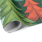 クリスマスツリーモダンパターンのラッピング紙 ラッピングペーパー (ロールコーナー)