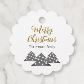 クリスマスツリーモダンファミリーホリデークラフト フェイバータグ (裏面)