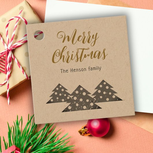 クリスマスツリーモダンファミリーホリデークラフト フェイバータグ