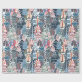 クリスマスツリーモダンフェスティバルウィンターホリデー ラッピングペーパー (フラット)