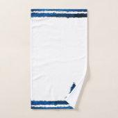 クリスマスツリーモダンホリデーパターンブルー バスタオルセット (ハンドタオル)