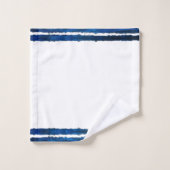 クリスマスツリーモダンホリデーパターンブルー バスタオルセット (ウォッシュタオル)