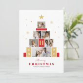 クリスマスツリーモダンマルチフォトホリデーカード シーズンカード (スタンド正面)