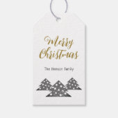 クリスマスツリーモダンミニマリストファミリーホリデー ギフトタグ (正面)
