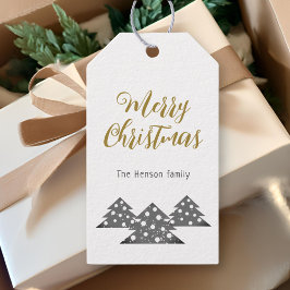 クリスマスツリーモダンミニマリストファミリーホリデー ギフトタグ