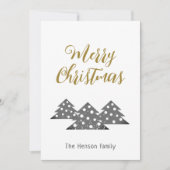クリスマスツリーモダンミニマリストファミリーホリデー シーズンカード (正面)