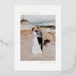 クリスマスツリーモダンミニマルなメリークリスマス 箔シーズンカード