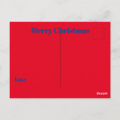 クリスマスツリーモダンレッドストライプグリーティング ポストカード (裏面)