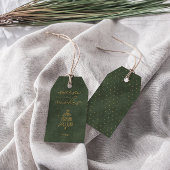 クリスマスツリーモダン・ダスティグリーンベルベットホリデー ギフトタグ