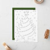 クリスマスツリーユニセックスの子供の色付けメッセージを追加 ノートカード (正面/裏面インサイチュ)