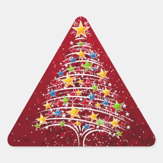 クリスマスツリーユニークの三角形の形状 三角形シール (正面)