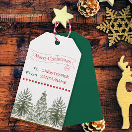 クリスマスツリーユニークヴィンテージ名前をカスタムするギフトラベル ギフトタグ