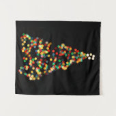 クリスマスツリーライツナイトタイム《写真》ぼけ味 タペストリー (正面(横))