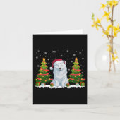 クリスマスツリーライトアメリカンエスキモドッグサンタクリステム カード (黄色い花)