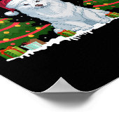 クリスマスツリーライトアメリカンエスキモドッグサンタクリステム ポスター (角)