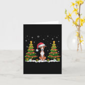 クリスマスツリーライトウィペット犬サンタハットクリスマスS カード (黄色い花)