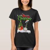 クリスマスツリーライトサンタハットミュージカルバンジョクリスマス Tシャツ (正面)
