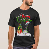 クリスマスツリーライトサンタハットミュージカルバンジョクリスマス Tシャツ (正面)