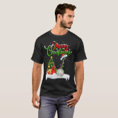 クリスマスツリーライトサンタハットミュージカルバンジョクリスマス Tシャツ (正面フル)