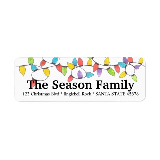 クリスマスツリーライトズ住所 シール (正面)