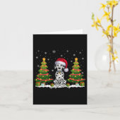 クリスマスツリーライトダルマティアンドッグサンタハットクリスマス カード (黄色い花)