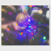 クリスマスツリーライトデコレーション ラッピングペーパー (フラット)