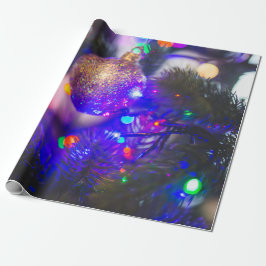 クリスマスツリーライトデコレーション ラッピングペーパー