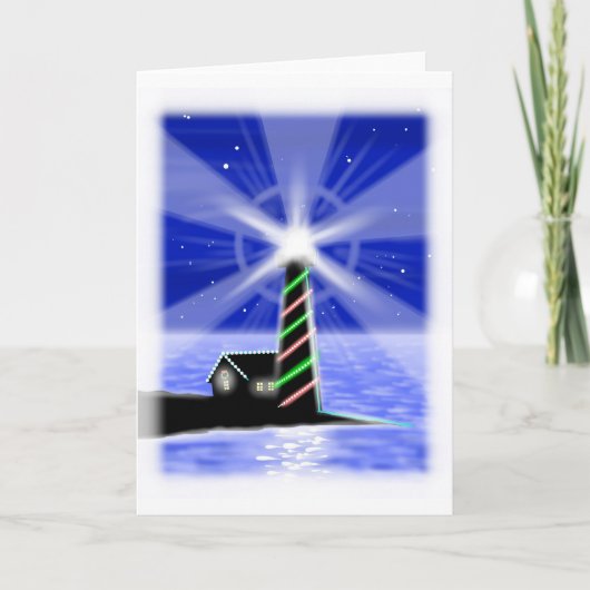 クリスマスツリーライトハウス折り畳みカード シーズンカード (正面)