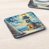 クリスマスツリーライトハウス航海のコースタルブルー コースター (左側)