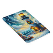 クリスマスツリーライトハウス航海のコースタルブルー マグネット (右側)