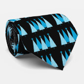 クリスマスツリーライトブルーリボン ネクタイ (ロール)