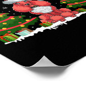 クリスマスツリーライトプードルドッグサンタハットクリスマスSw ポスター (角)