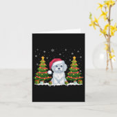 クリスマスツリーライトマルチーズドッグサンタハットクリスマスS カード (黄色い花)