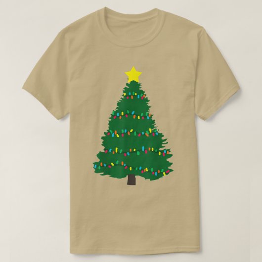 クリスマスツリーライトメリークリスマスクリスマスパジャマF Tシャツ (デザイン正面)