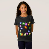 クリスマスツリーライト白熱［赤熱］光を放つフェスティバルグラフィック Tシャツ (正面フル)