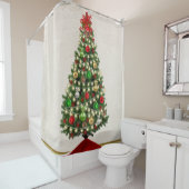 クリスマスツリーライト&オーナメントシャワーカーテン シャワーカーテン (インサイチュ)