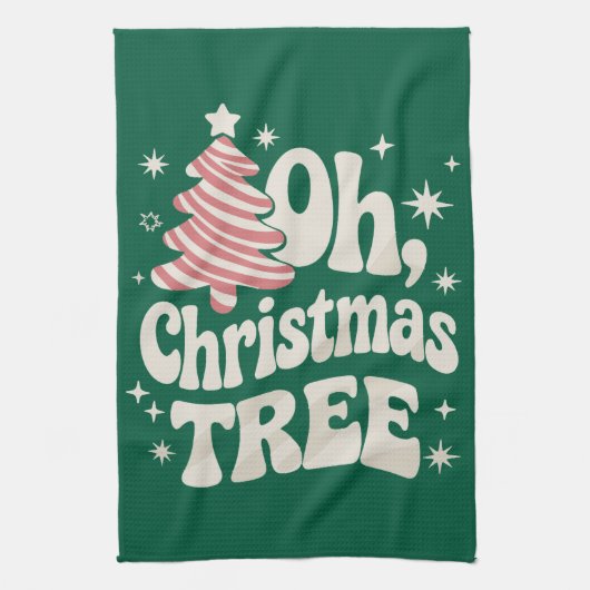 クリスマスツリーライト メリークリスマス キッチンタオル (縦)