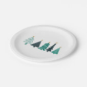 クリスマスツリーライン紙プレート ペーパープレート (アングル)