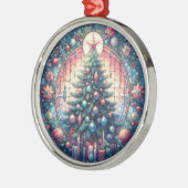 クリスマスツリーラウンドオーナメント メタルオーナメント (左)