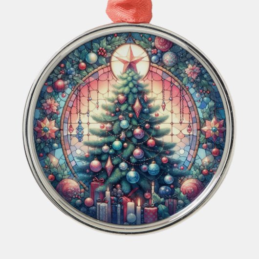 クリスマスツリーラウンドオーナメント メタルオーナメント (正面)