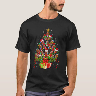 クリスマスツリーラグビーおもしろいボールサンタクリスマスツリーピ Tシャツ