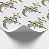 クリスマスツリーラッピング付きリス紙 ラッピングペーパー (角)
