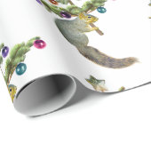 クリスマスツリーラッピング付きリス紙 ラッピングペーパー (ロールコーナー)