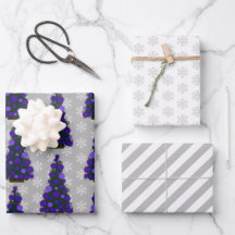 クリスマスツリーラッピング紙フラットシートセット3