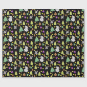 クリスマスツリーラッピング紙マウスブラックチーズ ラッピングペーパー (フラット)