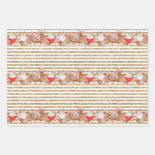 クリスマスツリーラッピング紙付きトナカイ ラッピングペーパーシート (正面)